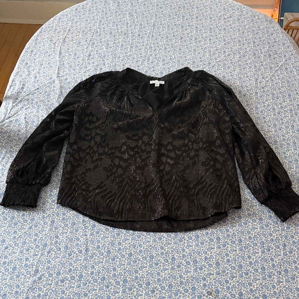 Veronica M Black Patterned Blouse